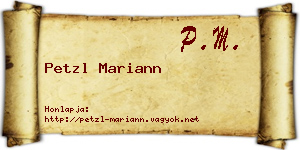 Petzl Mariann névjegykártya