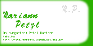 mariann petzl business card